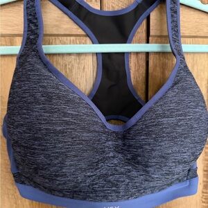 Victoria's Secret Heathered Blue and Black Sports Bra